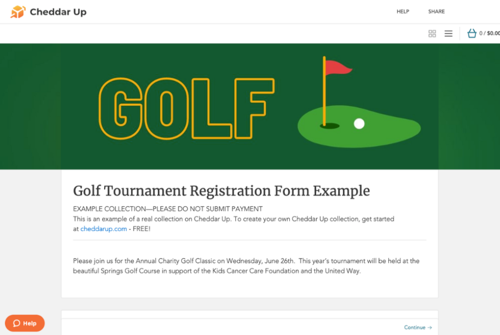 Tee It Up Create a Golf Tournament Registration Form Cheddar Up